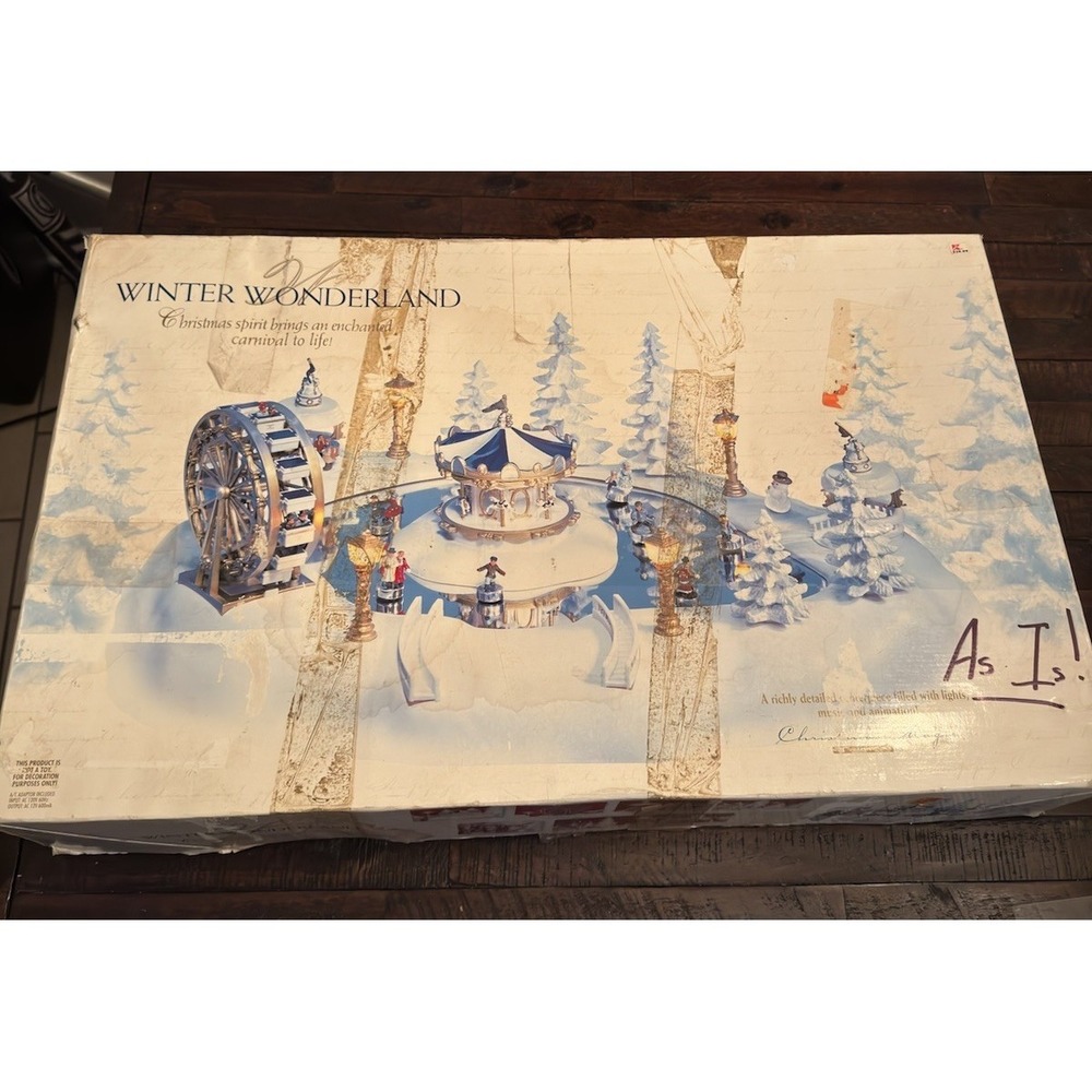 Trendmasters 1997 Christmas Magic Winter Wonderland Musical Ice Skating Carnival